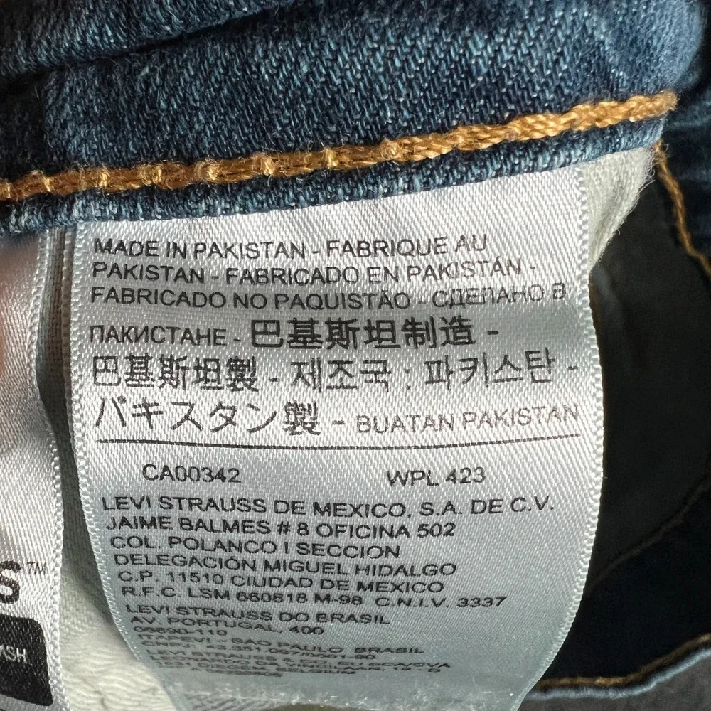 Levi's 541 Jeans Men 34X28 Blue Denim Cotton Stretch Mid Rise Athletic Taper Fit